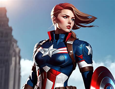 Female Captain America - AI Generated Artwork - NightCafe Creator