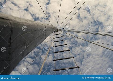 Rope Ladder Made of Ropes and Wooden Steps Stock Photo - Image of ...