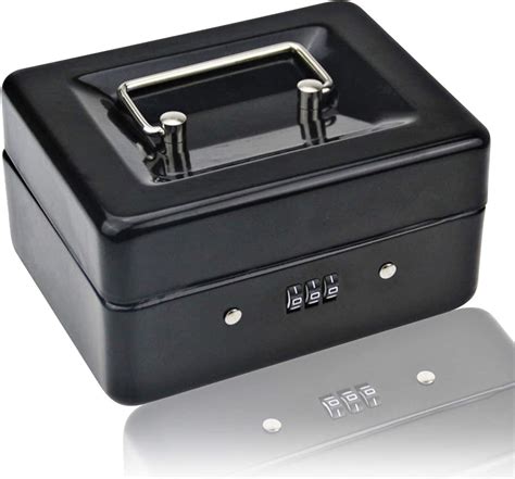 Drofail Metal Cash Box with Combination Lock Money Box 3-digit ...