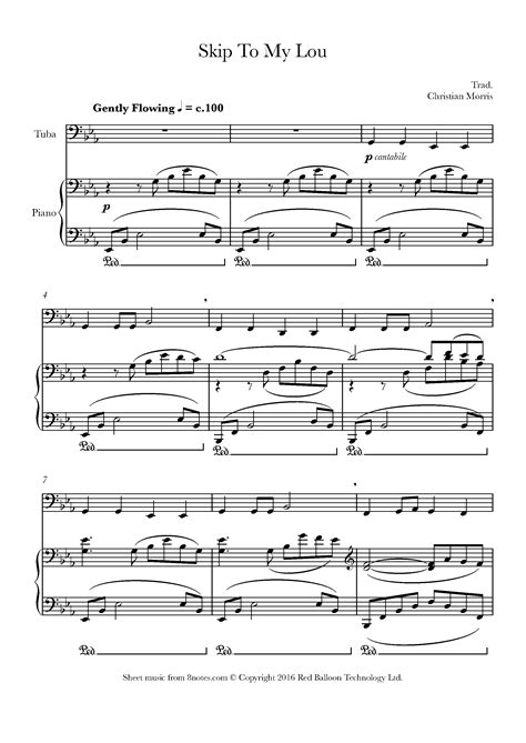 Skip to my lou Sheet music for Tuba - 8notes.com