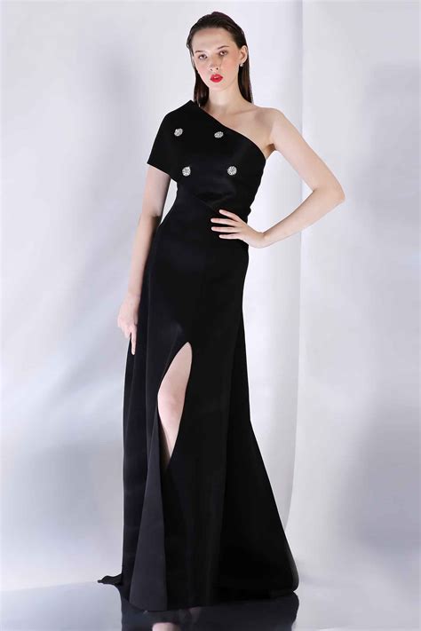 IVY LONG SIDE SLIT DRESS + STUDED WRAP – Ozeqo