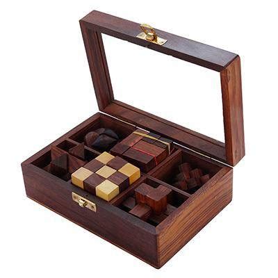 Wooden 3D Puzzle Six in One Game Set for Kids and Adults by ...