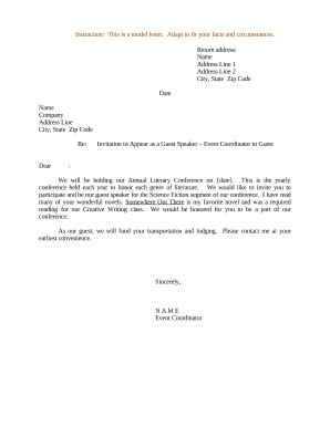 letter invitation Doc Template | pdfFiller