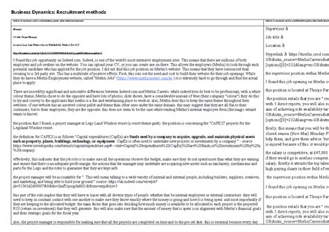 Recruitment Methods for Managerial & Supervisory Roles at Merlin - Studocu