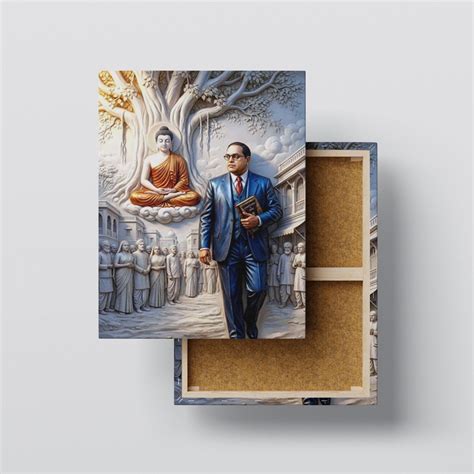 Dr. Babasaheb Ambedkar & Lord Gautam Buddha Premium Canvas Wall Art Fr ...