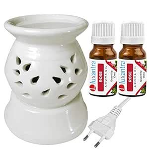 Luxantra Ceramic Electric Aroma Diffuser Night Lamp Light with 2 Rose ...