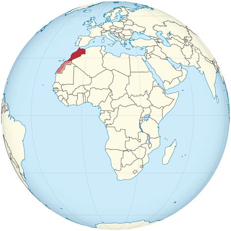 Location of the Morocco in the World Map