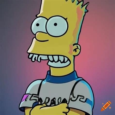 Digital art of bart simpson with drip effect on Craiyon