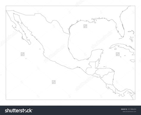 blank central america map