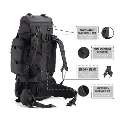 Tripole Colonel Metal Frame Rucksack with Detachable Bag & Rain Cover ...