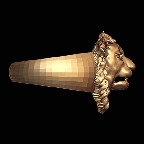 King Lion Head 3D Model Ring