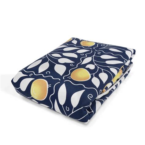 Navy Blue and Yellow Cotton Floral Double Bed Dohar | Divine Casa