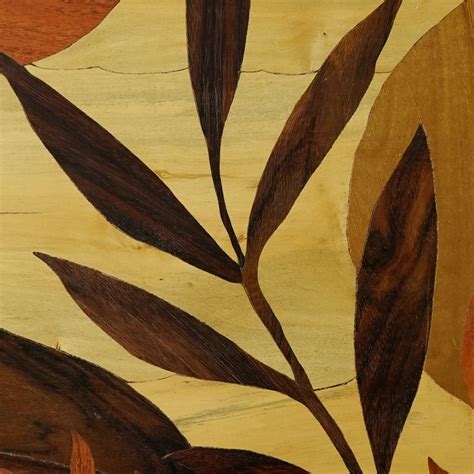 Mysore Rosewood Boho Leaf Inlay Art | Handcrafted – Culturati
