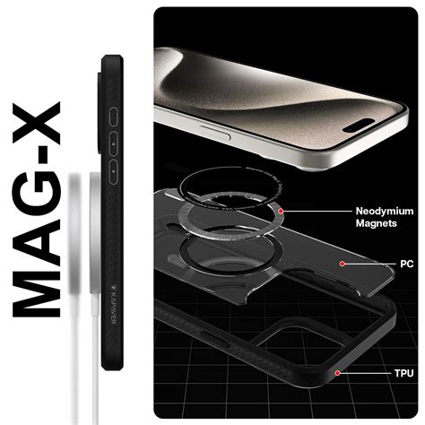 Buy iPhone 15 Pro Max Back Cover Case - Mag X | Black