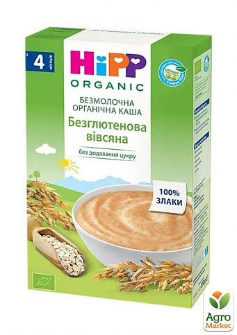 Каша безмолочная органическая "Безглютеновая овсяная" Hipp, 200г купить ...