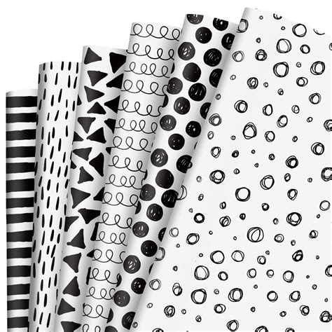 Birthday Wrapping Paper Black And White