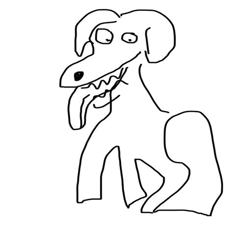 This is a bad drawing of a dog. You could also call it a bad dog ...
