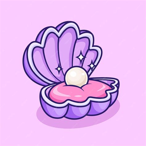 Premium Vector | Cute pearl oysters shell clam cartoon design vector ...