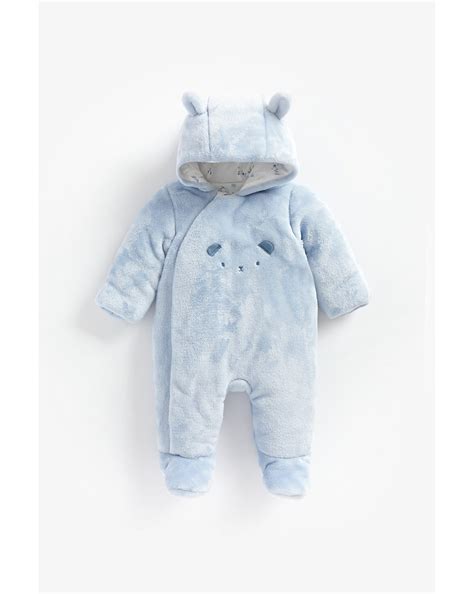 Buy Boys Full sleeves Fluffy snowsuit bear 3D details - Blue Online at ...