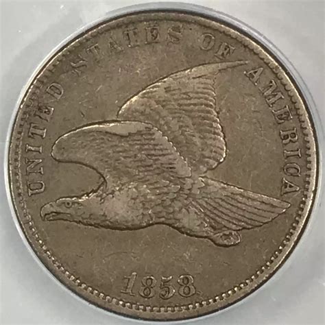 1858 Flying Eagle Cent ANACS XF-45 Small Letters, High Leaves FS-1901 ...
