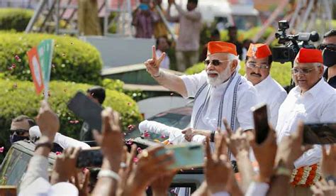 Gujarat: Modi holds roadshow after BJP victory in assembly elections ...