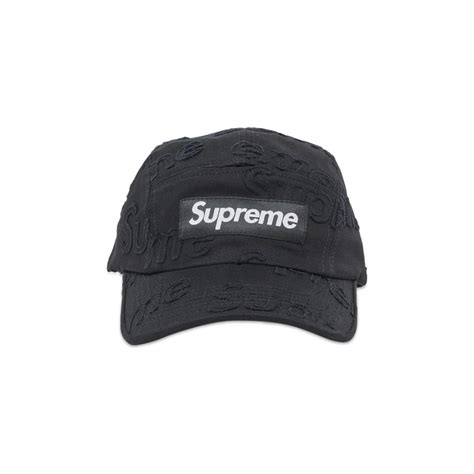 SUPREME LASERED TWILL CAMP CAP BLACK