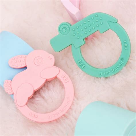 Tiny Bites Zoobie Baby Silicone Teethers Pack of 2 Elephant and Rabbit