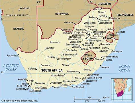 Map Of South Africa With Cities