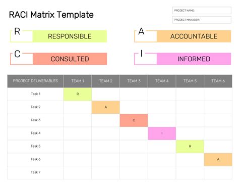 RACI Responsibility Matrix Template - Excel - Gsheets