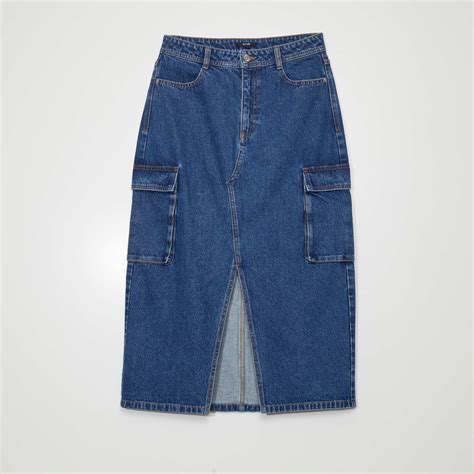 Mid-length denim skirt BLUE – Kiabi Malte
