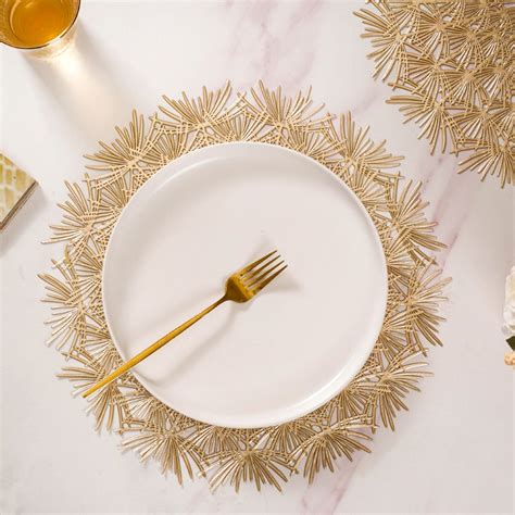 Dandelion Table Mat Set Of 6 Gold Online - Premium Table Mat | Nestasia