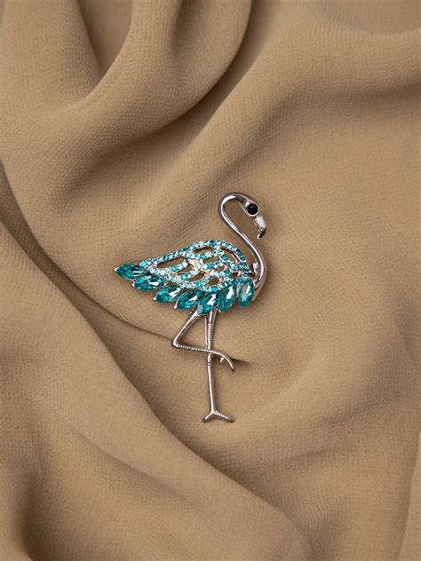 Aqua Flamingo Brooch