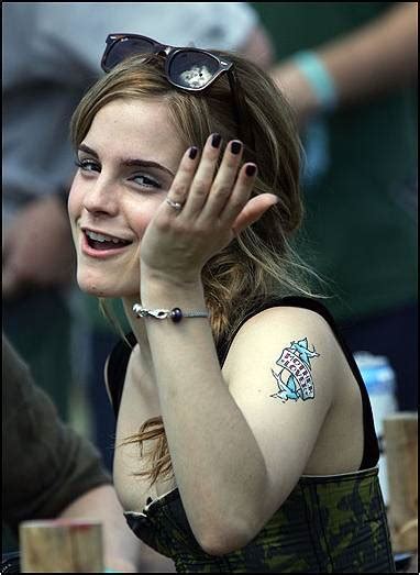 Zoom Tattoos: Emma Watson, "Tramp Stamp" Tattoo in Short-Shorts