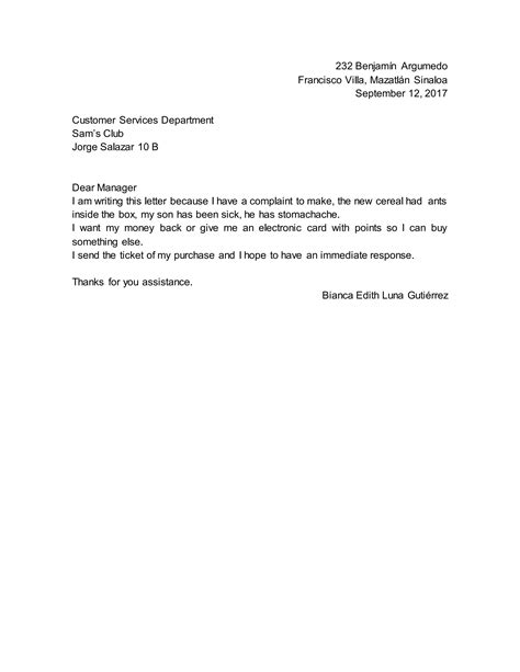 Carta en ingles | DOCX