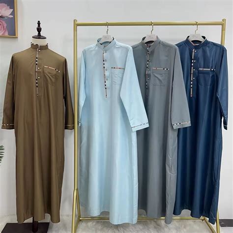 Arab Men Thobes Islamic Kaftan Thobe Prayer Clothing Muslilm Men ...