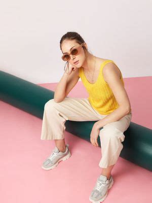 Buy VERO MODA Yellow Cable Knit Top Online