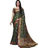 MIMOSA Women's Kanchipuram Silk Saree With Unstitched Blouse Piece ...