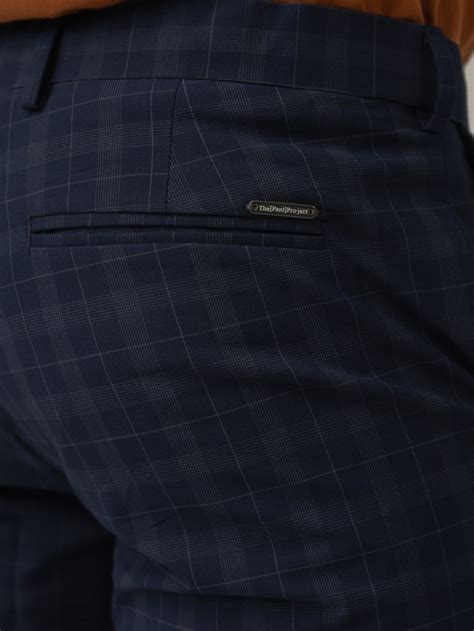 Navy Checks Formal Trouser For Men