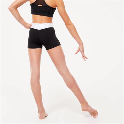 Girls' Gym Shorts - Black/Silver Glitter Belt DOMYOS | Decathlon