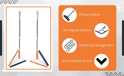 ORNOLA 2 in 1 V Shaped Bathroom Cleaning Brush with Wiper,Tiles ...