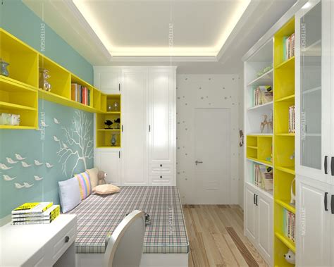 北欧风格儿童房，清新简约又实用 - 皮阿诺全屋定制设计效果图 - 每平每屋·设计家