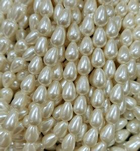 The Unique ® 10mm Drop Shape Off White Colour Moti Pearl Beads for ...
