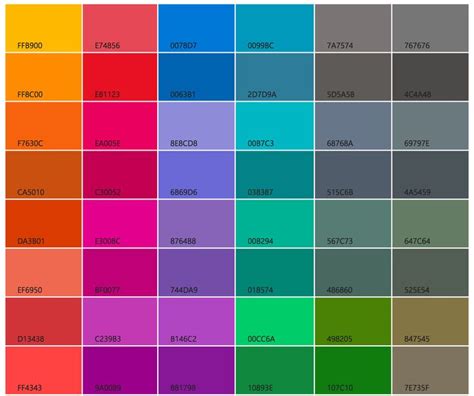 Image result for Web Color Chart