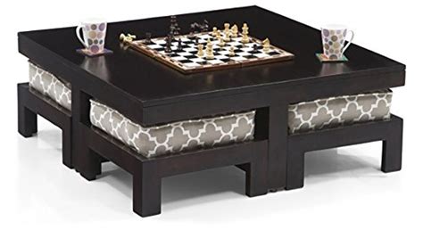 Urban Ladder Kivaha 4-Seater Coffee Table Set (Finish : Ebony, Colour ...
