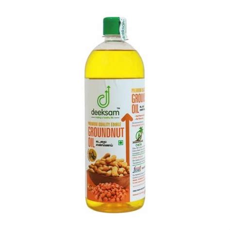 Groundnut Oil - 1 L Deeksam Cold Wood Pressed Groundnut Oil ...