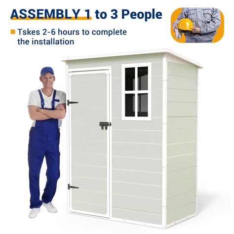 UDPATIO Outdoor Storage Shed 5x3 FT, Resin Garden Shed for Backyard ...