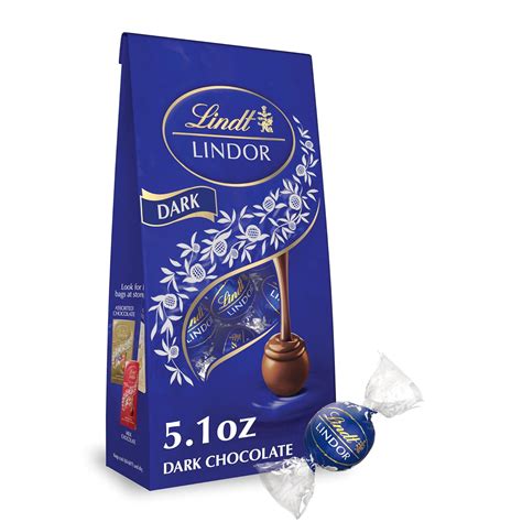 Lindt LINDOR Dark Chocolate Candy Truffles, Dark Chocolate with Smooth ...