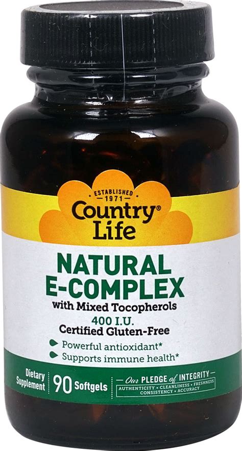 Country Life Natural E-Complex with Mixed Tocopherols -- 400 IU - 90 ...