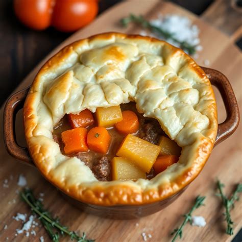 Hearty Beef and Vegetable Pot Pie Recipe | cookAIfood