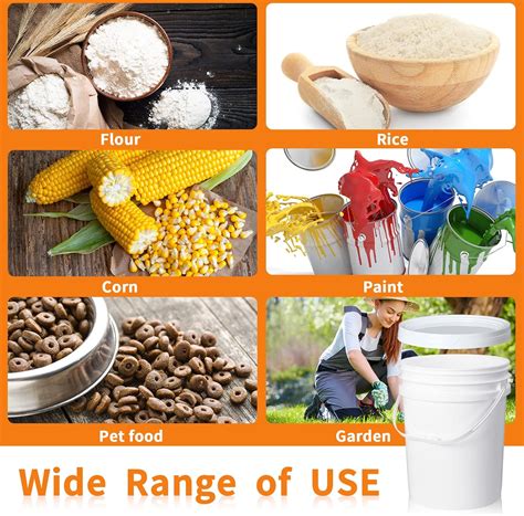 Buy 6 Pcs 5 Gallon Plastic Pail Lid 5 Gallon Bucket Lid for 3.5, 5, 6 ...